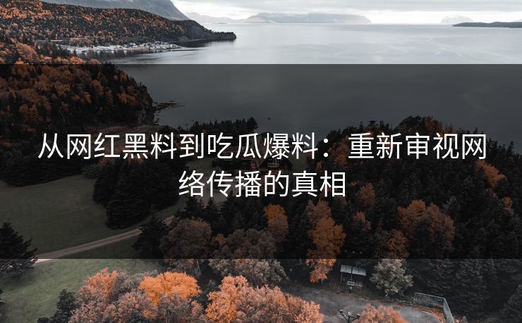 从网红黑料到吃瓜爆料：重新审视网络传播的真相