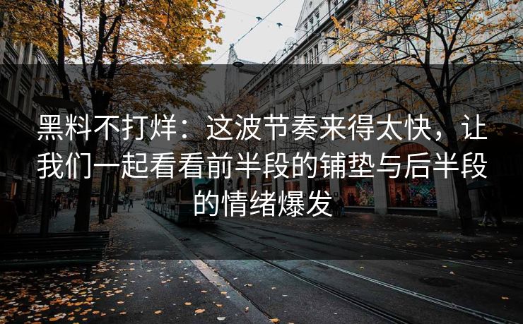 黑料不打烊:这波节奏来得太快,让我们一起看看前半段的铺垫与后半段的情绪爆发