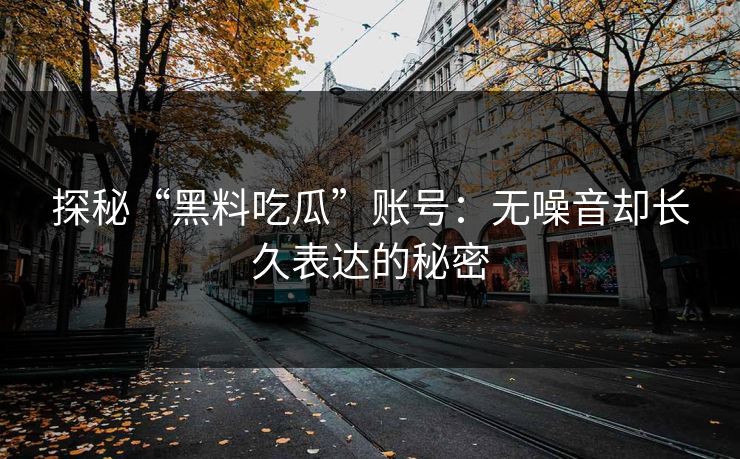 探秘“黑料吃瓜”账号：无噪音却长久表达的秘密