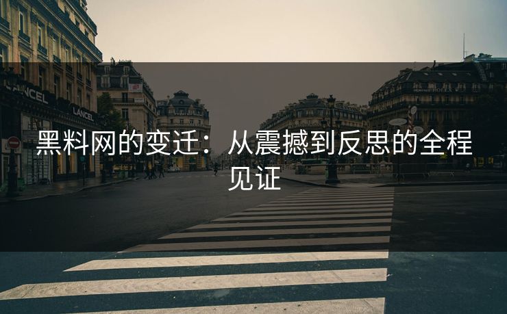 黑料网的变迁：从震撼到反思的全程见证