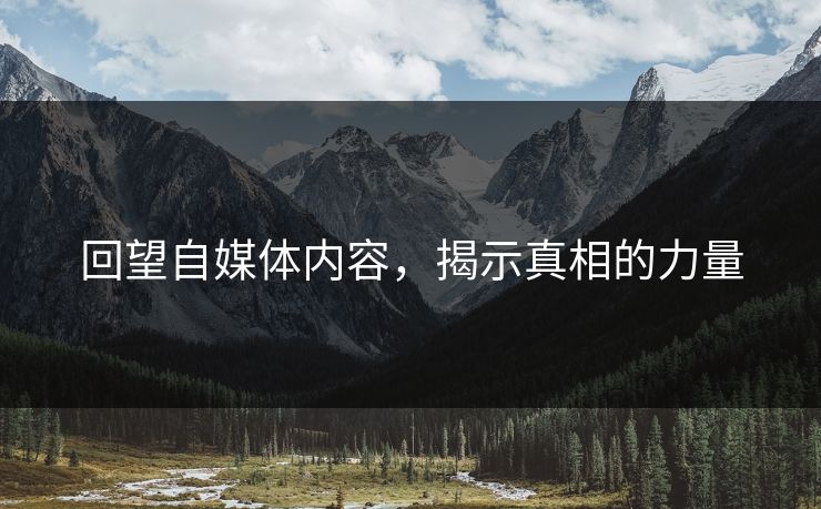 回望自媒体内容，揭示真相的力量