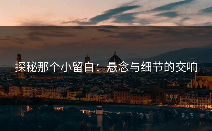 探秘那个小留白：悬念与细节的交响